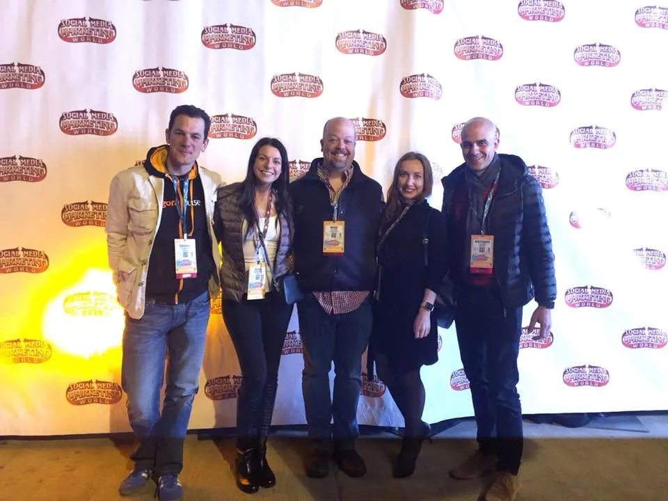 Nadia with colleagues at Social Media Marketing World