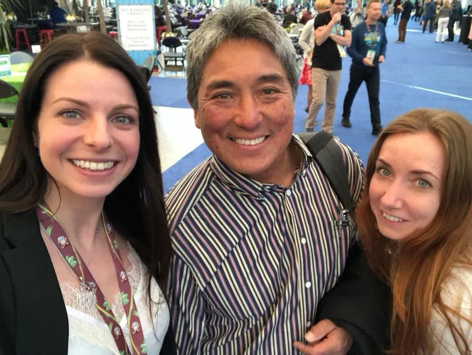 Nadia with Guy Kawasaki and a colleague at a conference