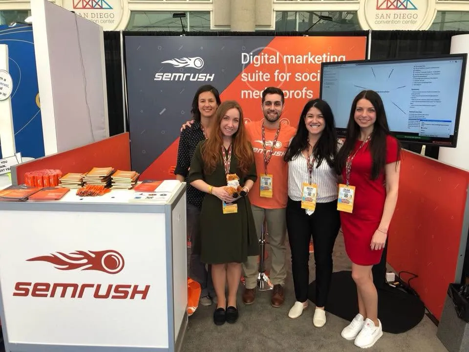 Nadia with the SEMrush team at the San Diego Convention Center booth
